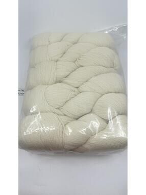 Rooster Eco 4 Ply Peruvian Highland Wool Yarn 10 Skein Lot Natural Cream